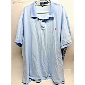 POLO Ralph Lauren Men's 4XB Big Classic Fit Short Sleeve Polo Shirt Light Blue
